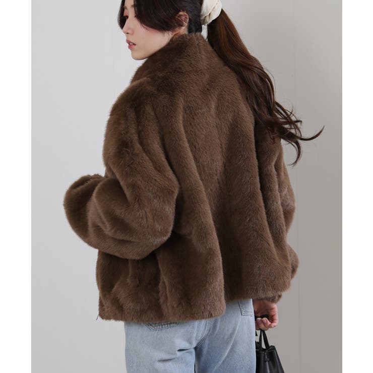 フェイクファー スタンドカラー ジップアップ ポケ付きブルゾン | Pumpkin  Port | 詳細画像5 