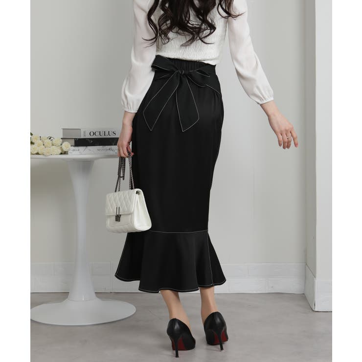 後ろリボン フロントZIP-UP マーメイドロングスカート | Pumpkin  Port | 詳細画像5 