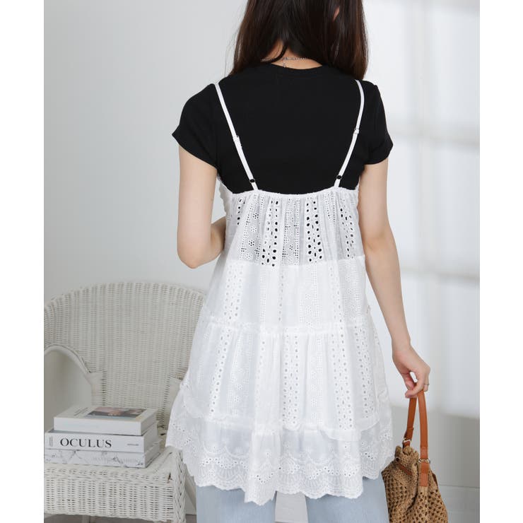 コットン風レース ティアードキャミミニワンピース | Pumpkin  Port | 詳細画像9 