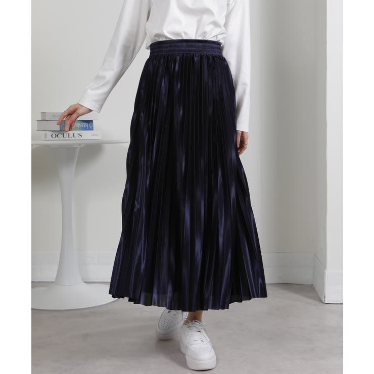 サテン プリーツロングスカート | Pumpkin  Port | 詳細画像2 