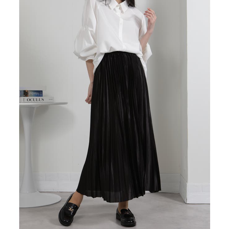 サテン プリーツロングスカート | Pumpkin  Port | 詳細画像20 