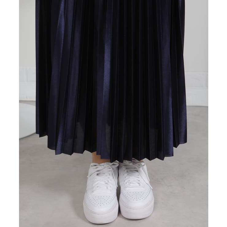 サテン プリーツロングスカート | Pumpkin  Port | 詳細画像28 