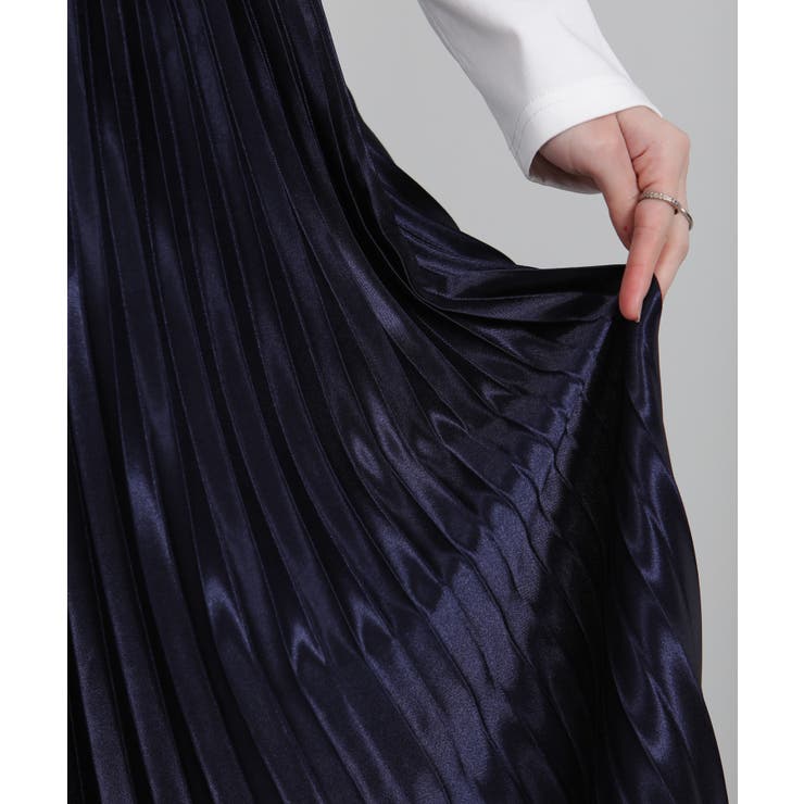 サテン プリーツロングスカート | Pumpkin  Port | 詳細画像29 