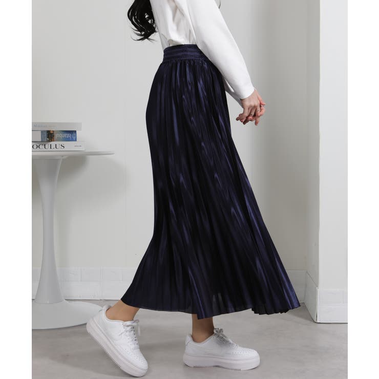 サテン プリーツロングスカート | Pumpkin  Port | 詳細画像5 