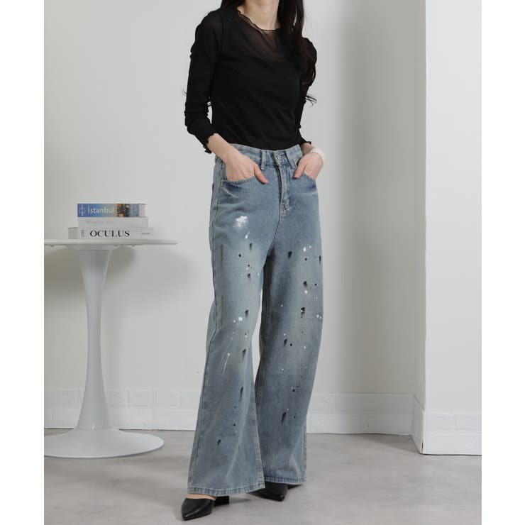 ペイントデニムパンツ | Pumpkin  Port | 詳細画像3 