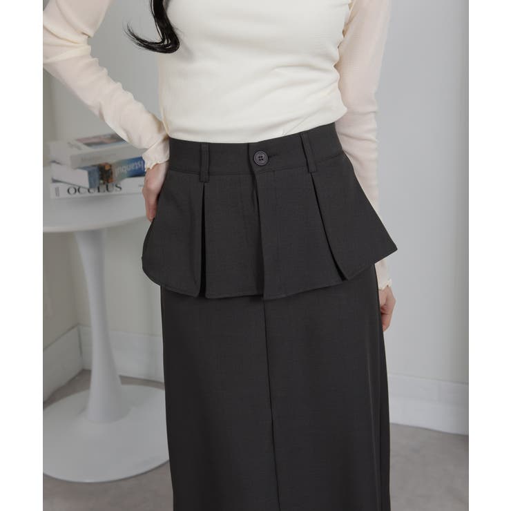 ウエストペプラムデザイン ナロータイトスカート | Pumpkin  Port | 詳細画像14 