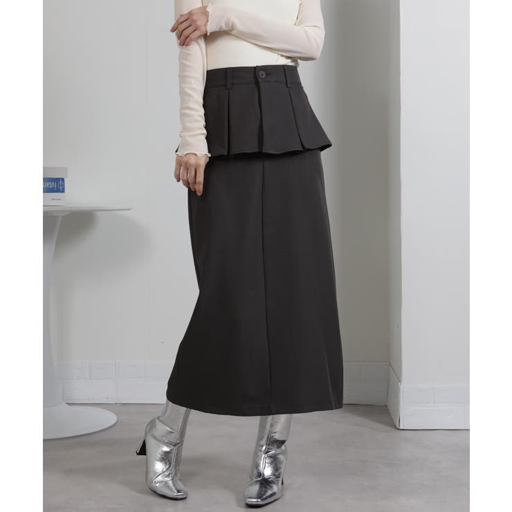 ウエストペプラムデザイン ナロータイトスカート | Pumpkin  Port | 詳細画像2 