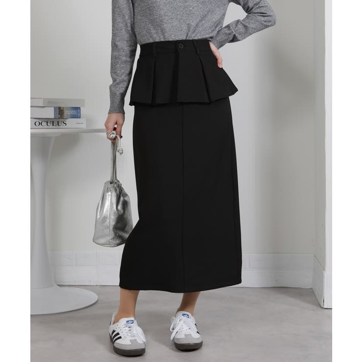 ウエストペプラムデザイン ナロータイトスカート | Pumpkin  Port | 詳細画像8 