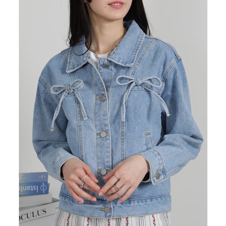 胸ポケット リボン付き デニムGジャン | Pumpkin  Port | 詳細画像11 