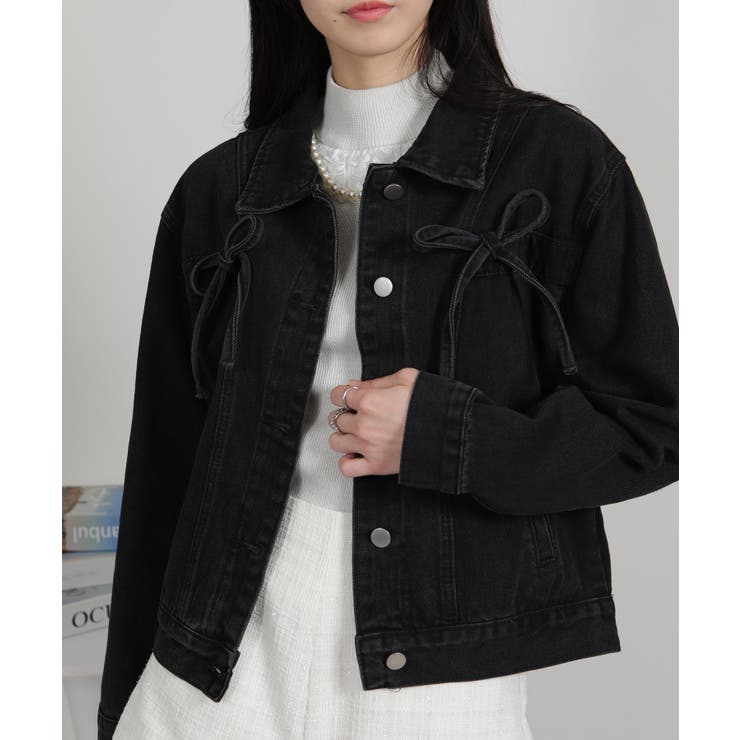 胸ポケット リボン付き デニムGジャン | Pumpkin  Port | 詳細画像22 