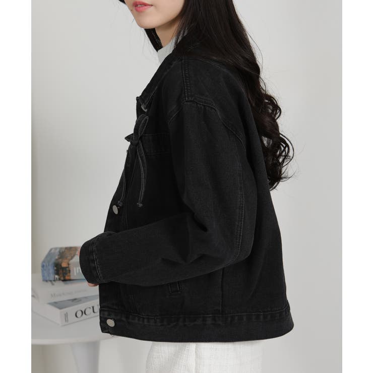 胸ポケット リボン付き デニムGジャン | Pumpkin  Port | 詳細画像25 