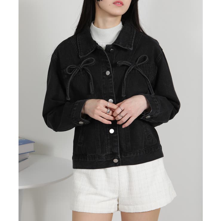 胸ポケット リボン付き デニムGジャン | Pumpkin  Port | 詳細画像30 