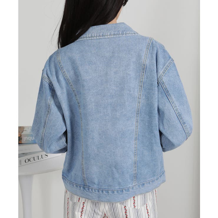 胸ポケット リボン付き デニムGジャン | Pumpkin  Port | 詳細画像6 