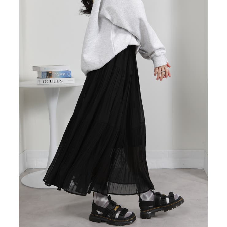 消しプリーツ ティアードロングスカート | Pumpkin  Port | 詳細画像6 