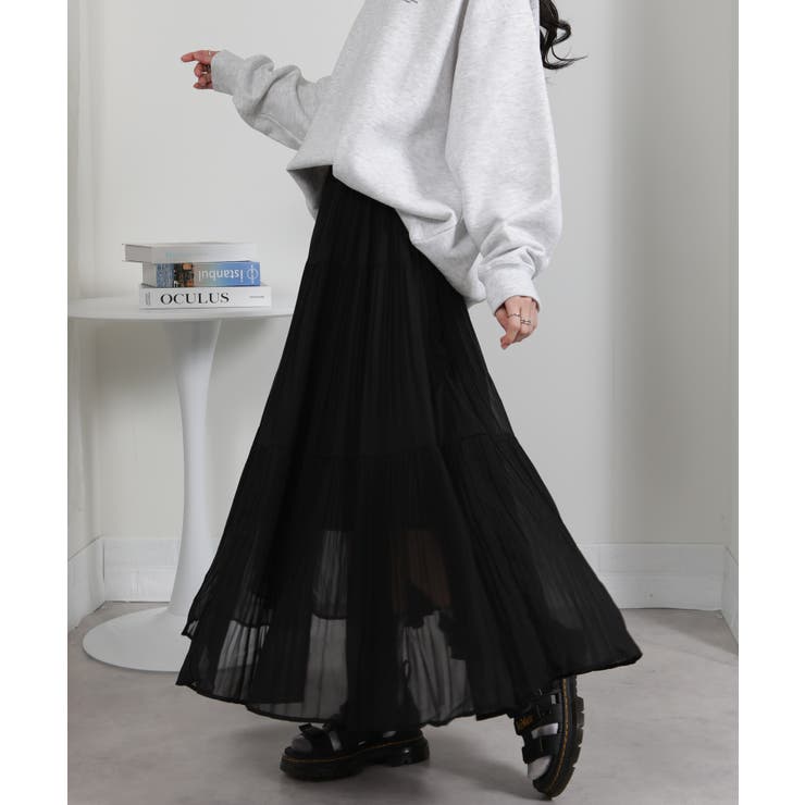 消しプリーツ ティアードロングスカート | Pumpkin  Port | 詳細画像9 