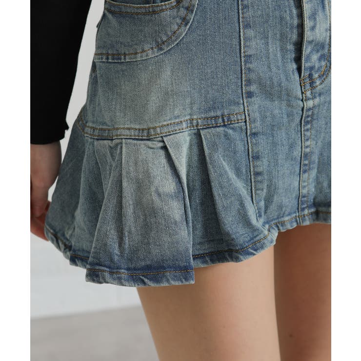 デニムプリーツミニスカート（インパン付） | Pumpkin  Port | 詳細画像16 