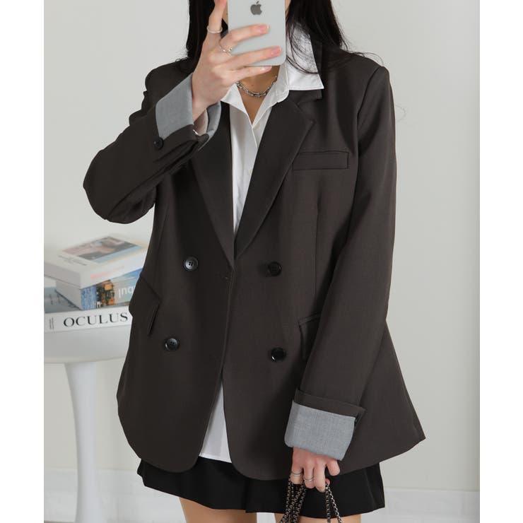 カフス ストライプポイント テーラードジャケット | Pumpkin  Port | 詳細画像14 