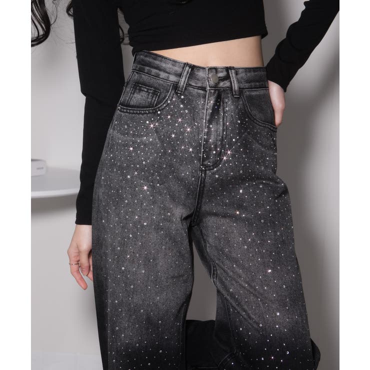 スパークリンジルコン付 グラデーション デニムパンツ | Pumpkin  Port | 詳細画像2 