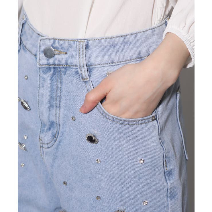 ジュエリー ビジュー デニムワイドパンツ | Pumpkin  Port | 詳細画像10 