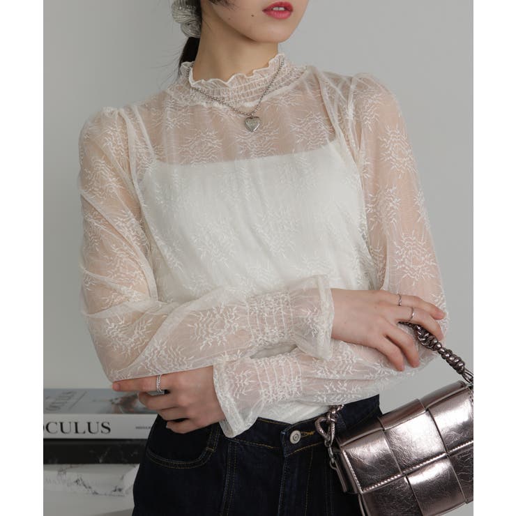 レース キャンディスリーブ シアートップス | Pumpkin  Port | 詳細画像11 