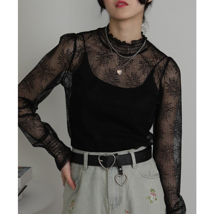 レース キャンディスリーブ シアートップス | Pumpkin  Port | 詳細画像13 