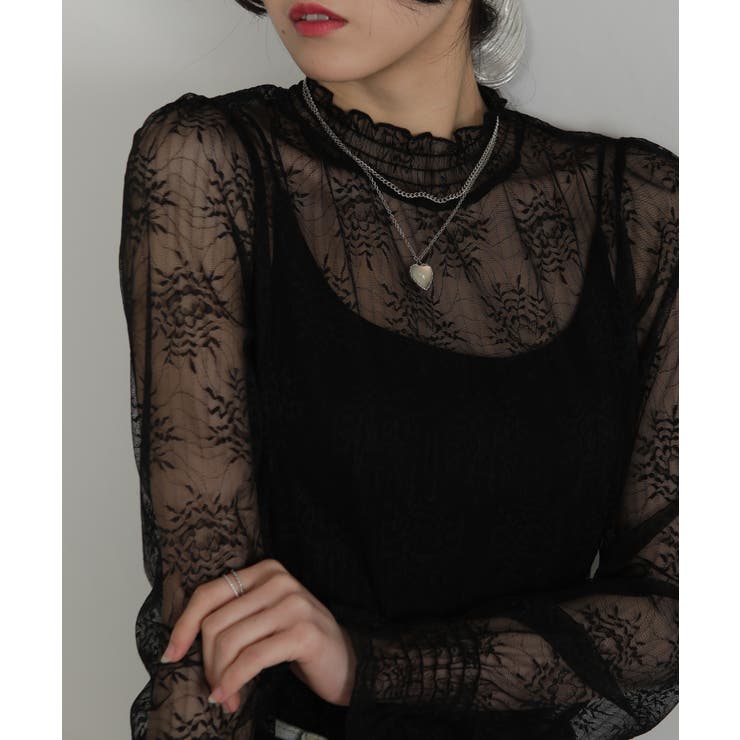 レース キャンディスリーブ シアートップス | Pumpkin  Port | 詳細画像16 