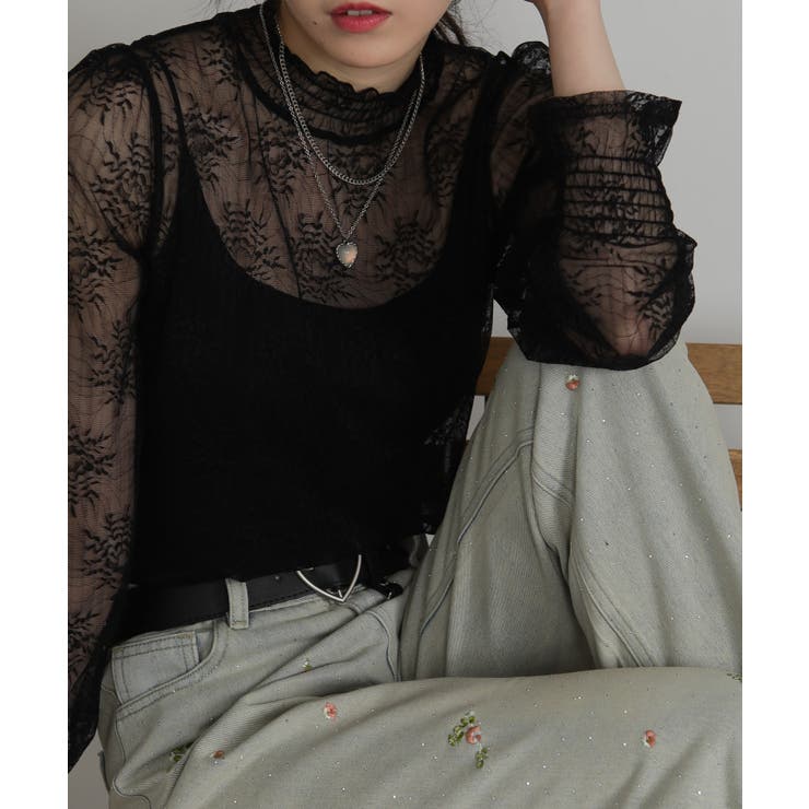 レース キャンディスリーブ シアートップス | Pumpkin  Port | 詳細画像18 