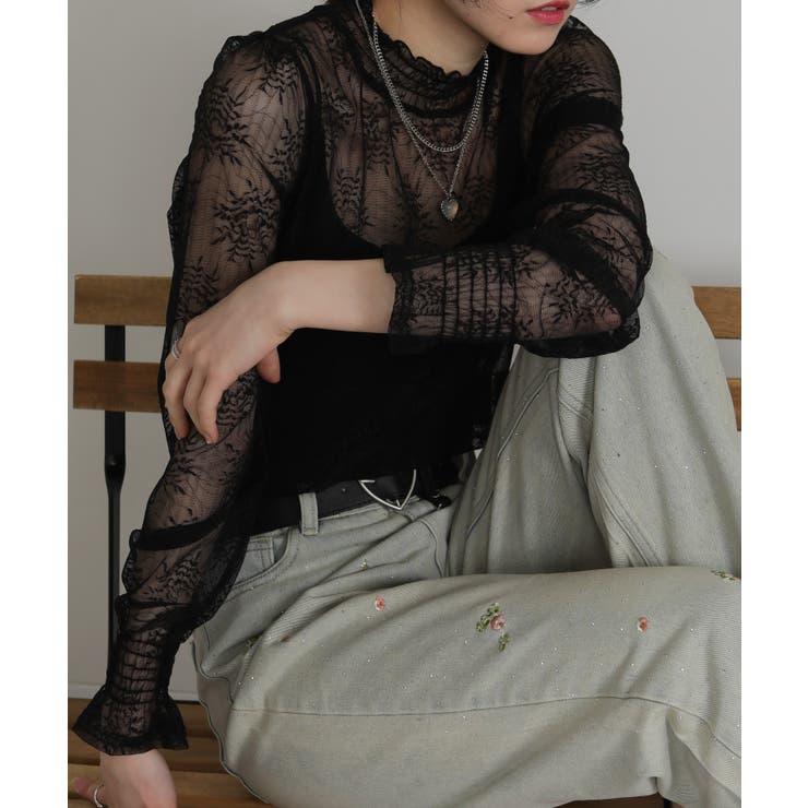 レース キャンディスリーブ シアートップス | Pumpkin  Port | 詳細画像20 