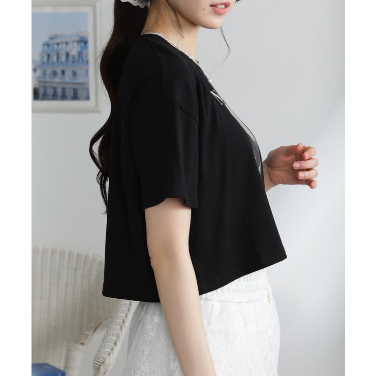 NEW YORK ロゴプリント ショート丈半袖Tシャツ | Pumpkin  Port | 詳細画像13 