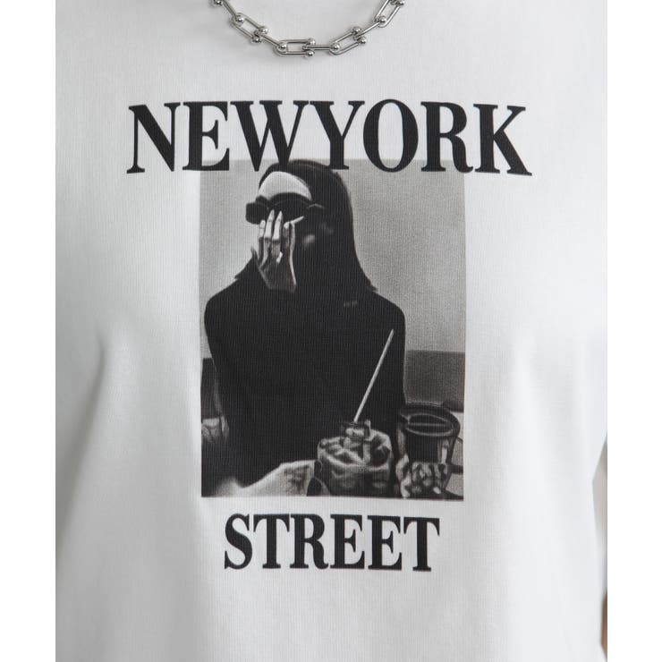 NEW YORK ロゴプリント ショート丈半袖Tシャツ | Pumpkin  Port | 詳細画像19 
