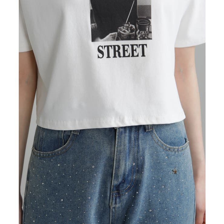 NEW YORK ロゴプリント ショート丈半袖Tシャツ | Pumpkin  Port | 詳細画像21 