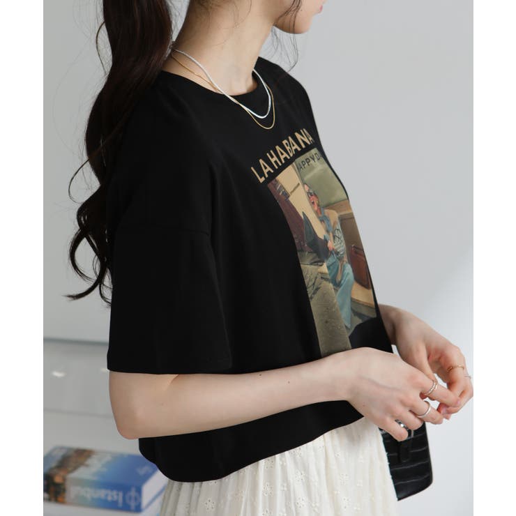 GIRL プリント ショート丈 半袖Tシャツ | Pumpkin  Port | 詳細画像6 
