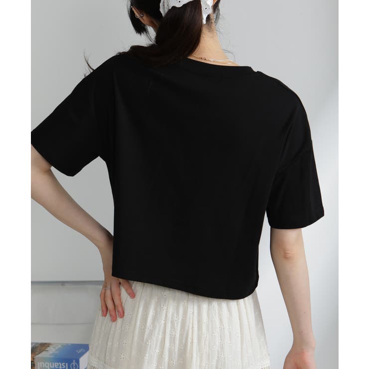 GIRL プリント ショート丈 半袖Tシャツ | Pumpkin  Port | 詳細画像7 
