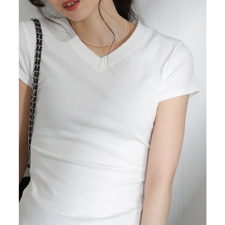 Vネック 半袖Tシャツ | Pumpkin  Port | 詳細画像6 