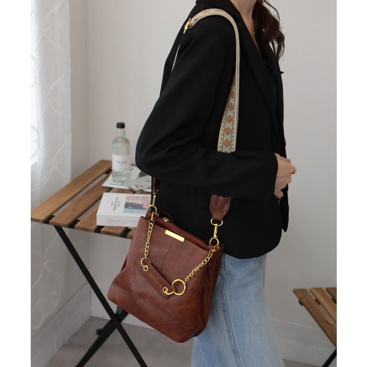 チェーンチャーム付 柄ベルト ショルダー | Pumpkin  Port | 詳細画像29 