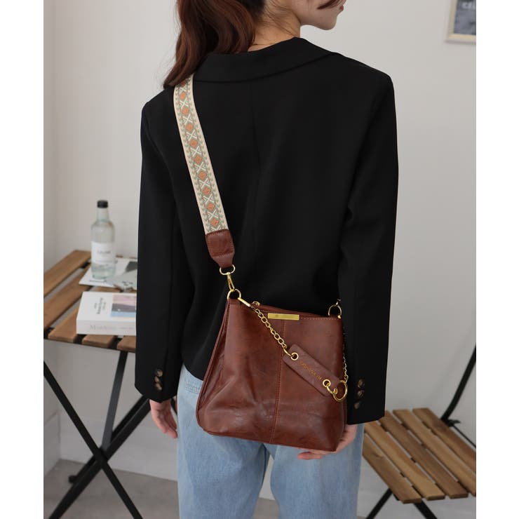 チェーンチャーム付 柄ベルト ショルダー | Pumpkin  Port | 詳細画像32 