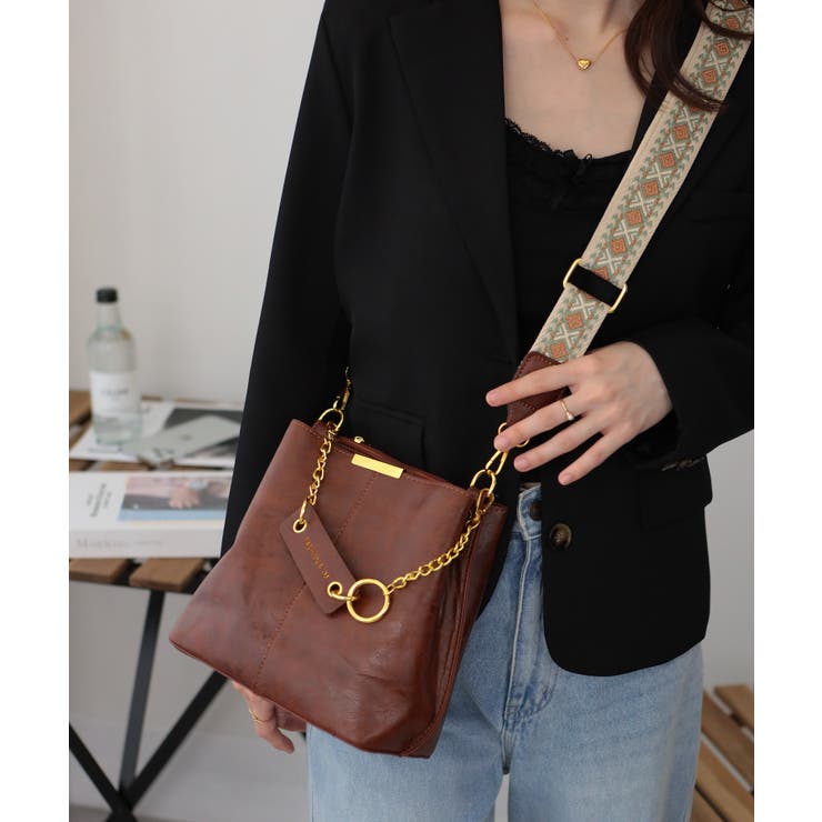 チェーンチャーム付 柄ベルト ショルダー | Pumpkin  Port | 詳細画像34 