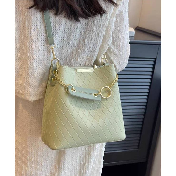チェーンチャーム付 フェイクレザー ショルダーBAG[品番