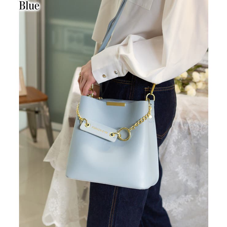 チェーンチャーム付 フェイクレザー ショルダーBAG[品番