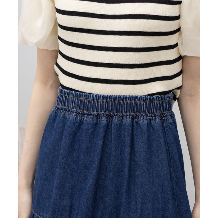 デニム ティアード ロングスカート[品番：PPNW0004117]｜Pumpkin