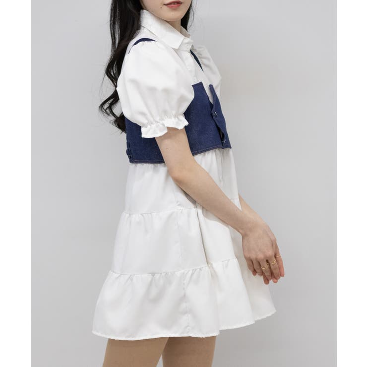 OPEN AESTHETIC ✧˖° ビスチェ付きシアートップス 2点セット VIS(ビス) / 【WEB限定】【前後2WAY】グリッターフレアビスチェ
