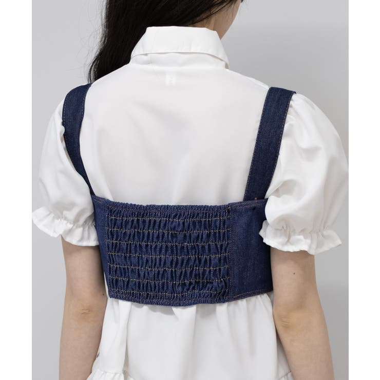 OPEN AESTHETIC ✧˖° ビスチェ付きシアートップス 2点セット VIS(ビス) / 【WEB限定】【前後2WAY】グリッターフレアビスチェ