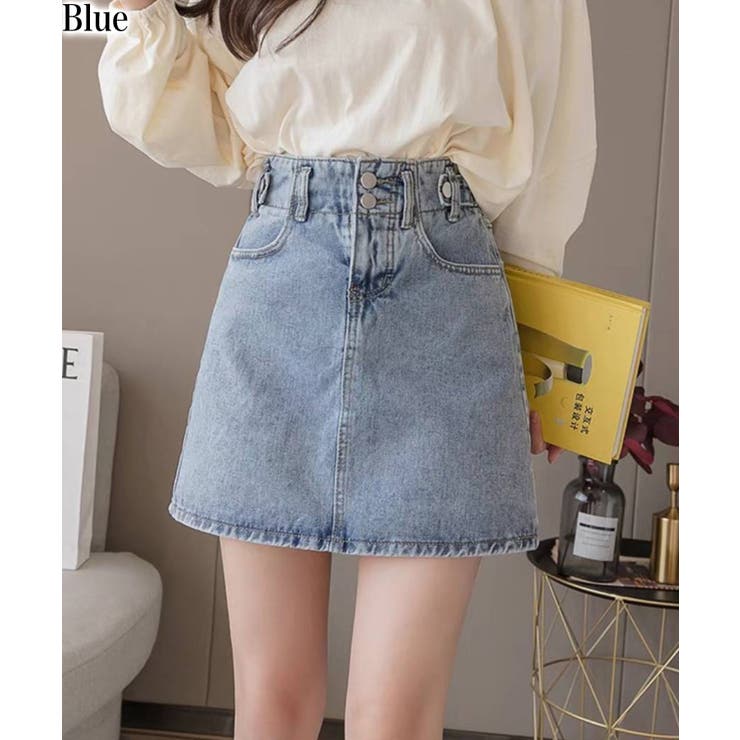  ☆Jeans ボンバー ミニ スカート セール】ストレッチデニム ハイウエスト ボタンフライ ミニ