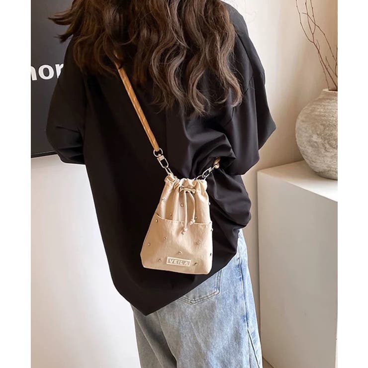 ビジュー付き ミニサコッシュ ショルダーバッグ | Pumpkin  Port | 詳細画像12 