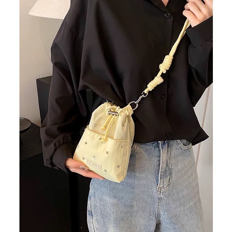 ビジュー付き ミニサコッシュ ショルダーバッグ | Pumpkin  Port | 詳細画像7 