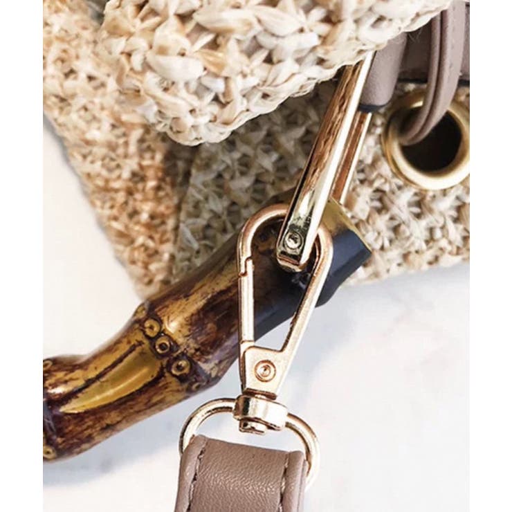 バンブーハンドル カゴショルダー バッグ | Pumpkin  Port | 詳細画像14 