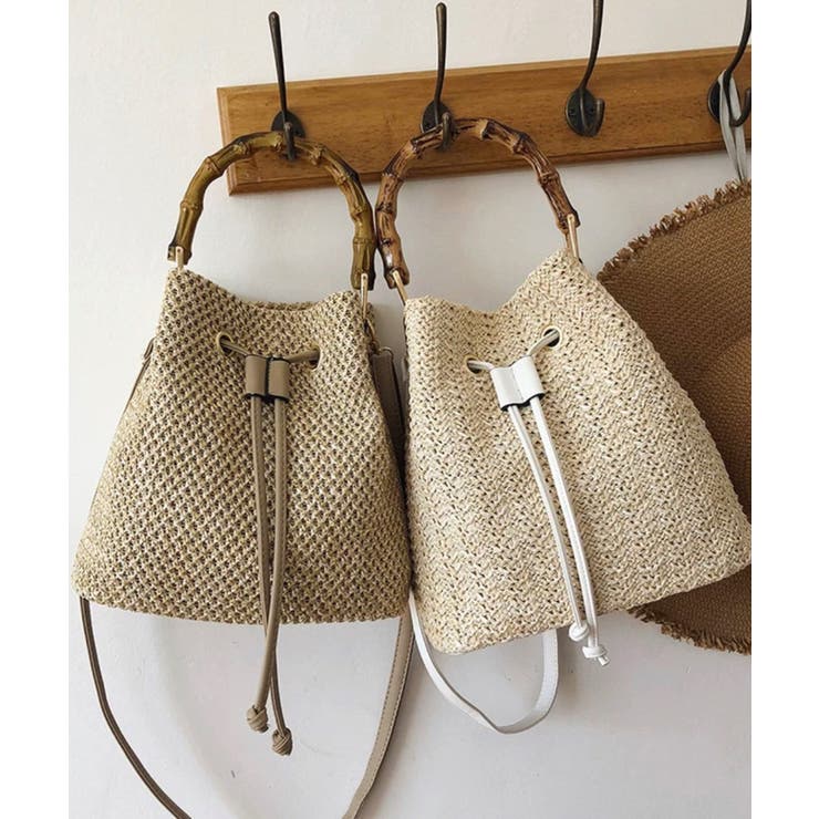 バンブーハンドル カゴショルダー バッグ | Pumpkin  Port | 詳細画像16 