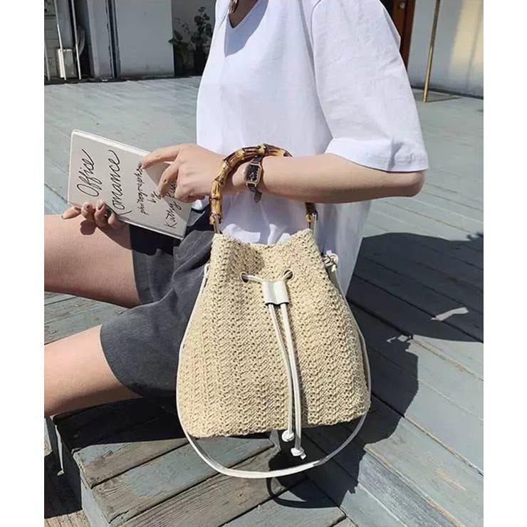 バンブーハンドル カゴショルダー バッグ | Pumpkin  Port | 詳細画像3 