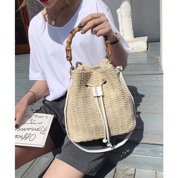 バンブーハンドル カゴショルダー バッグ | Pumpkin  Port | 詳細画像4 