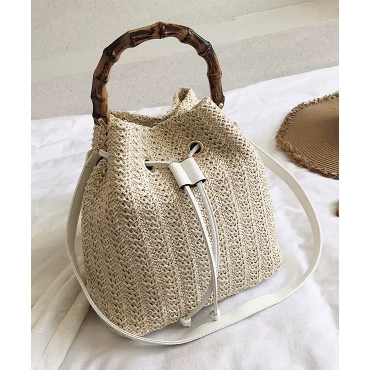 バンブーハンドル カゴショルダー バッグ | Pumpkin  Port | 詳細画像5 